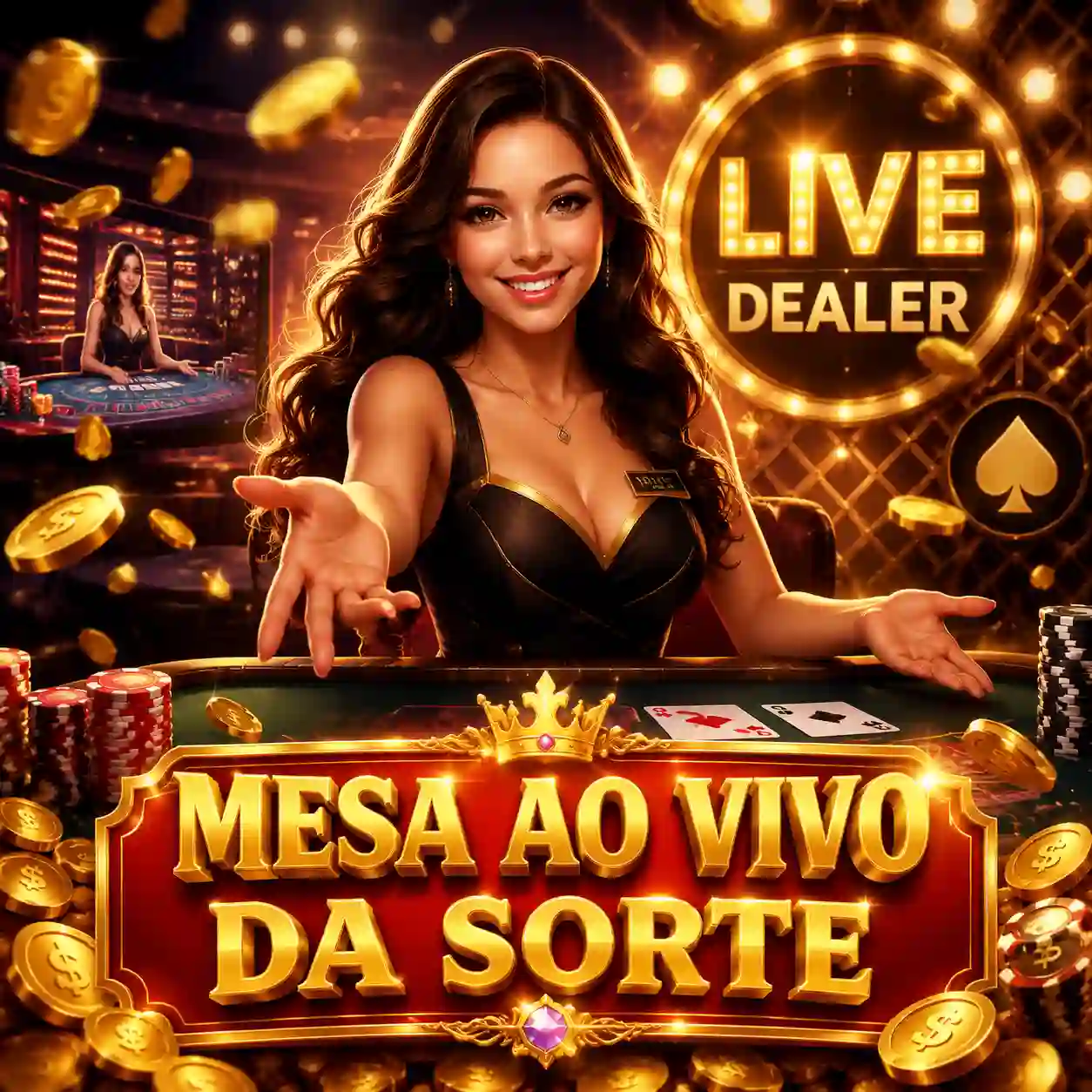 Dealer profissional conduzindo a roleta ao vivo em estúdio